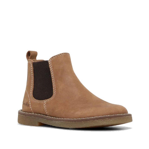 Clarks Chelsea II Jnr Tan Toddlers Leather Boot